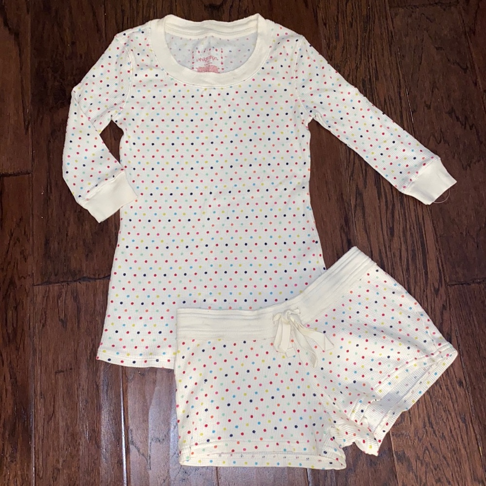 Colorful polkadot sleepwear. 2 piece set. Size XS